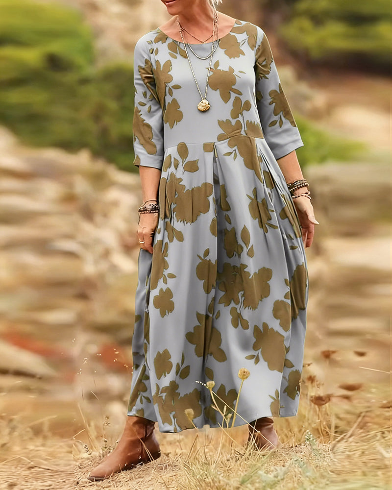 Printed A-Line Maxi Dress