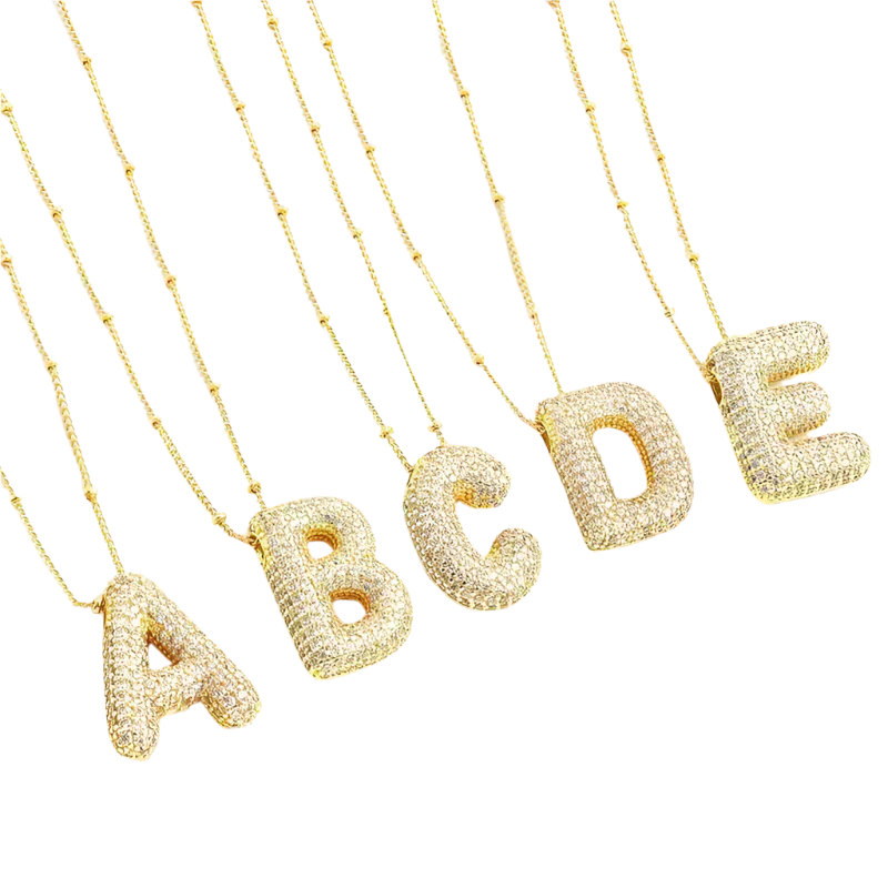 Golden letter initial necklace