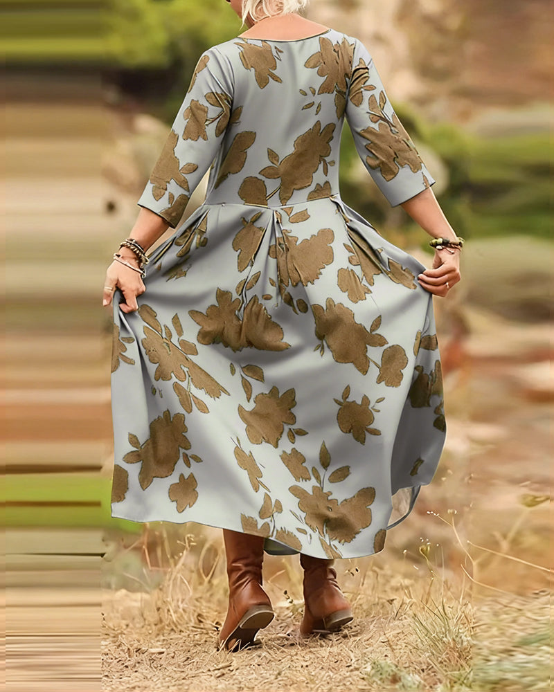 Printed A-Line Maxi Dress