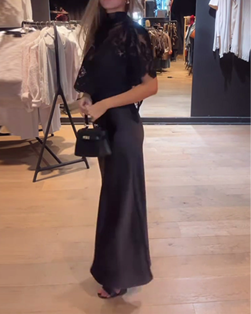 Lace Cami Maxi Dress with Blouse