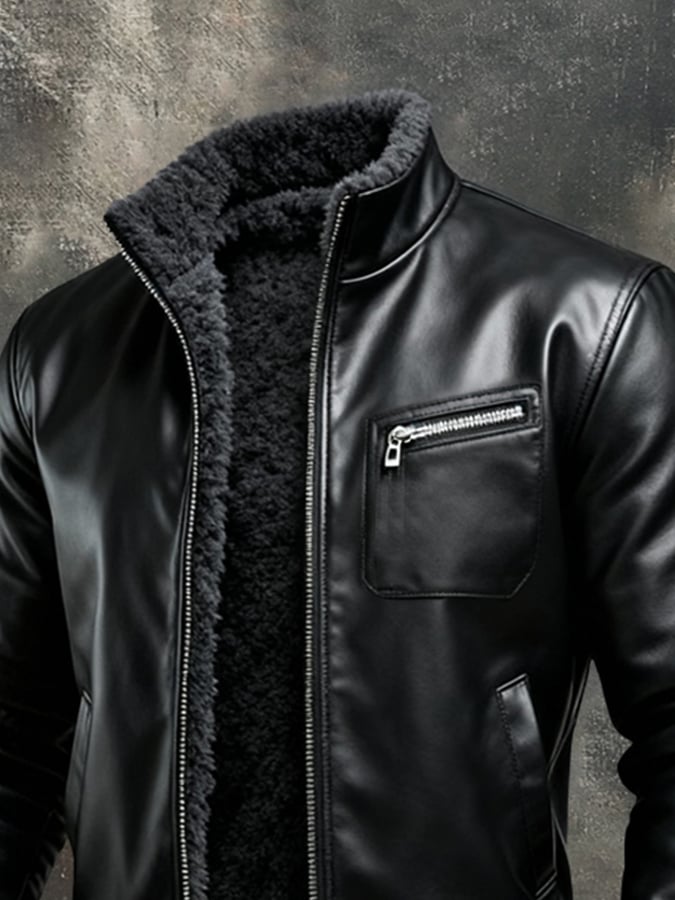Men's Retro Outdoor Jacket Made from Warm, Soft Leather