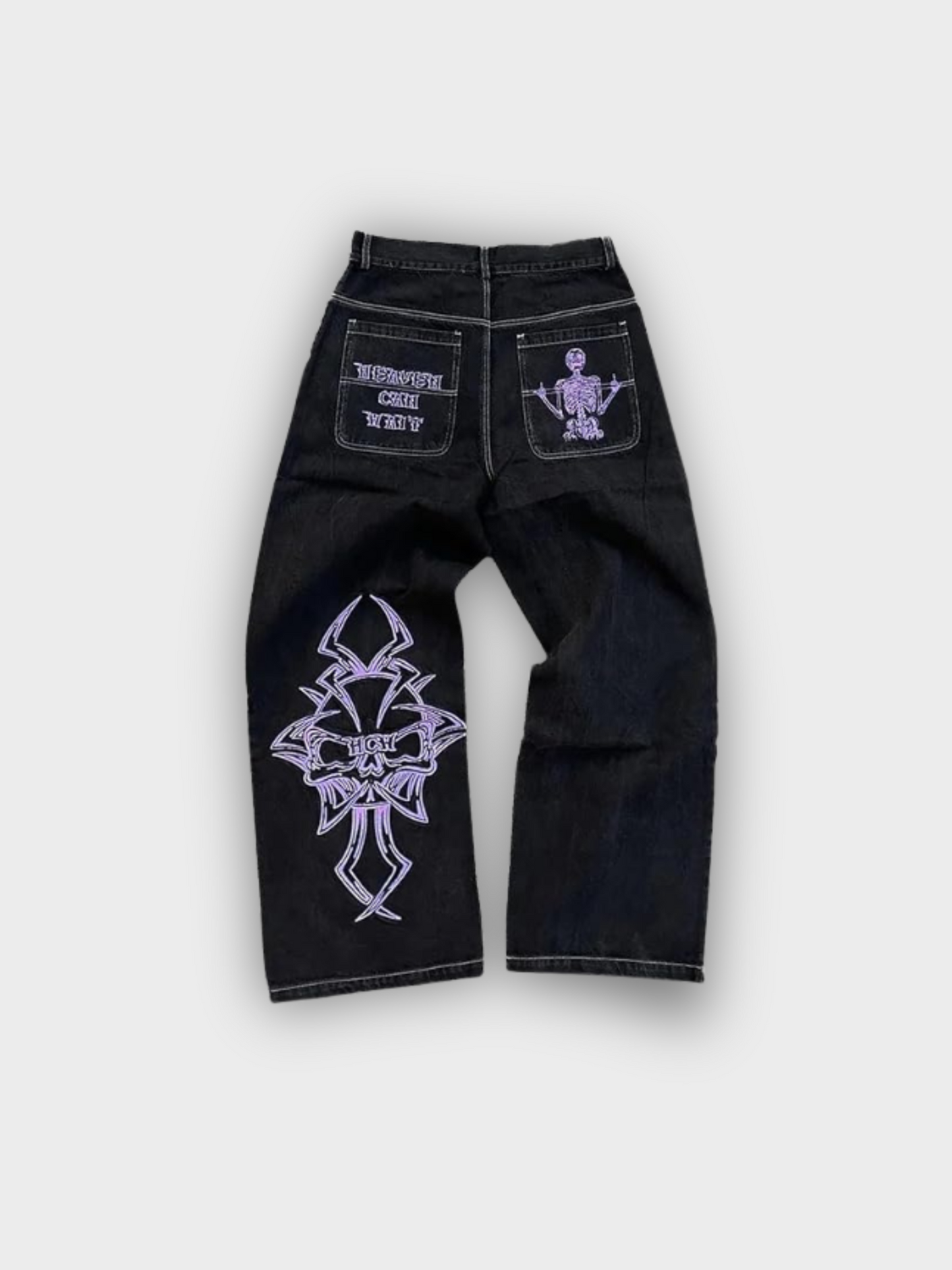Embroidered Baggy Jeans