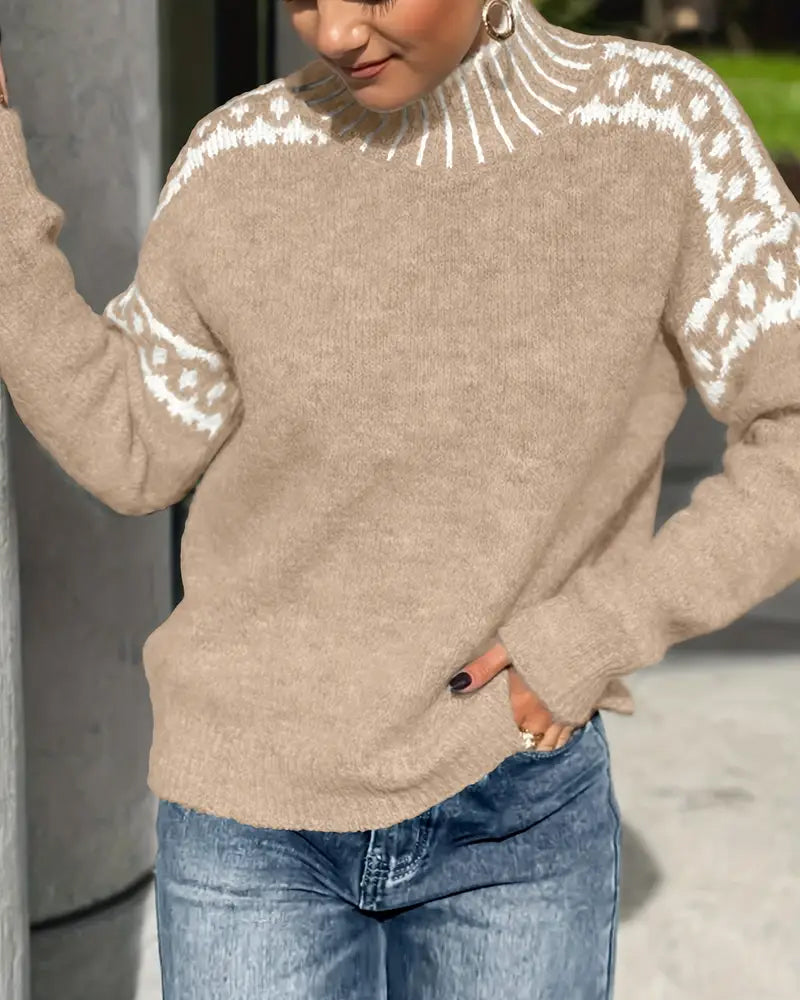 Striped High-Collar Sweater