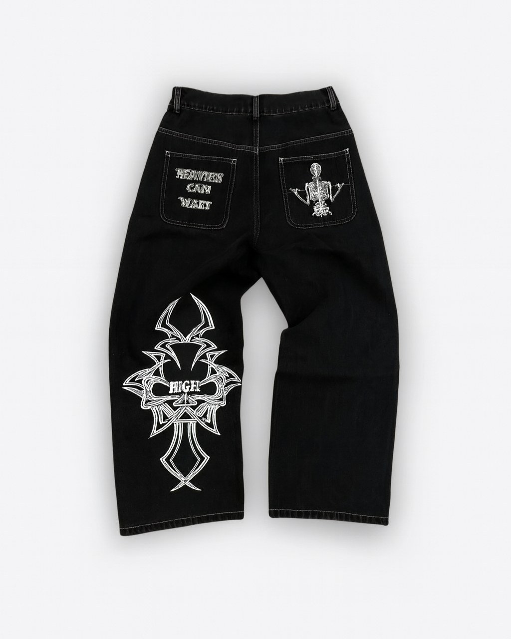 Embroidered Baggy Jeans