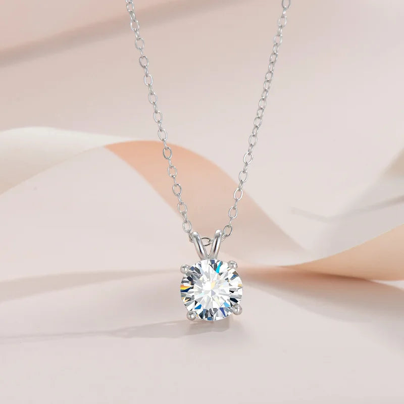 Exclusive Sterling Silver Moissanite Diamond Necklace