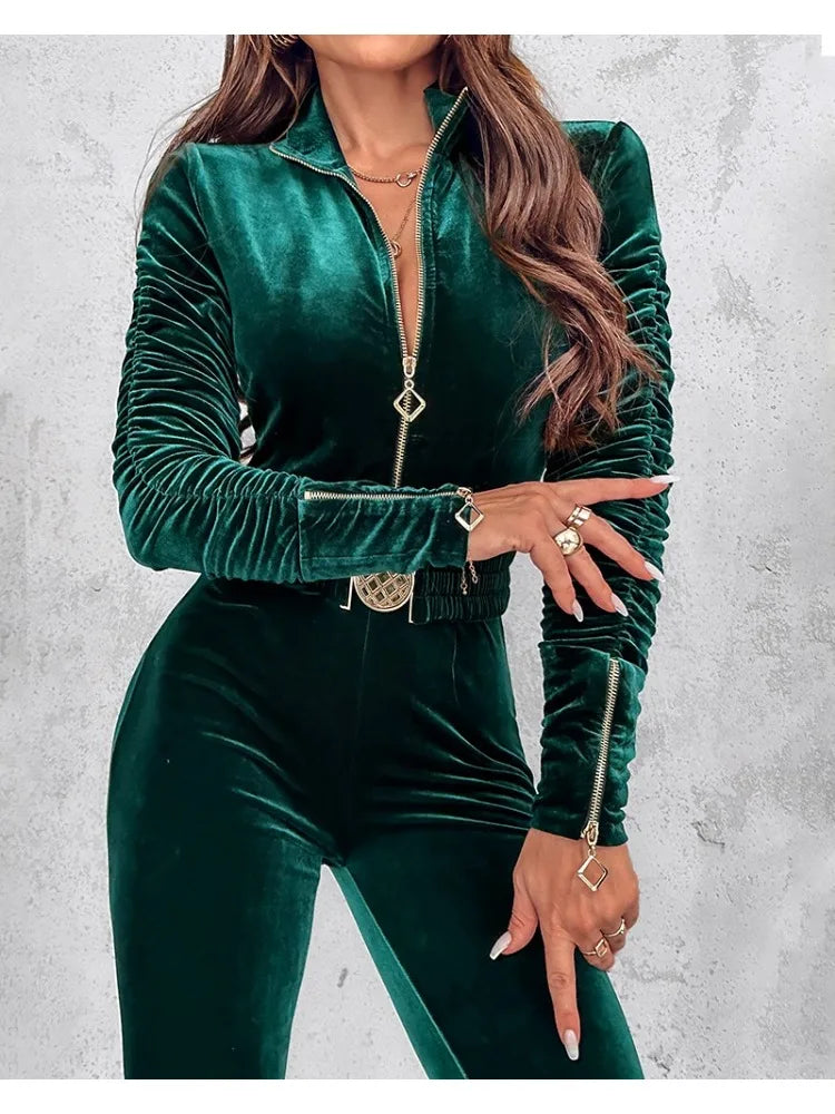 Sophia™ | Elegant Velvet Jumpsuit