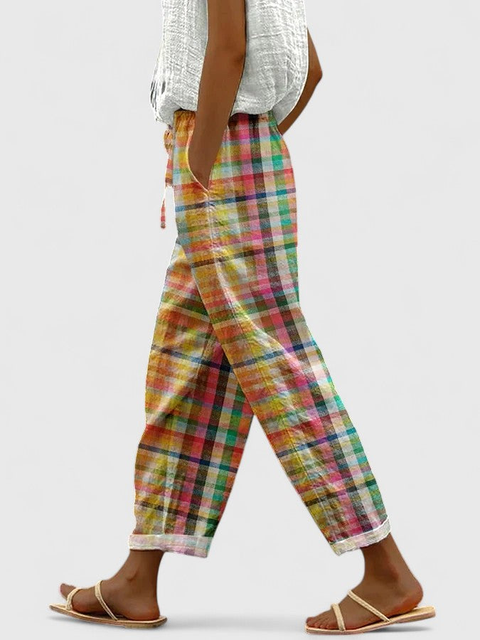 Gisara | Comfortable Checkered Pants
