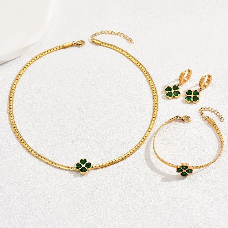 Four Leaf Clover Jewellery Set