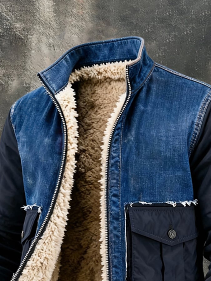 Retro denim outdoor jacket
