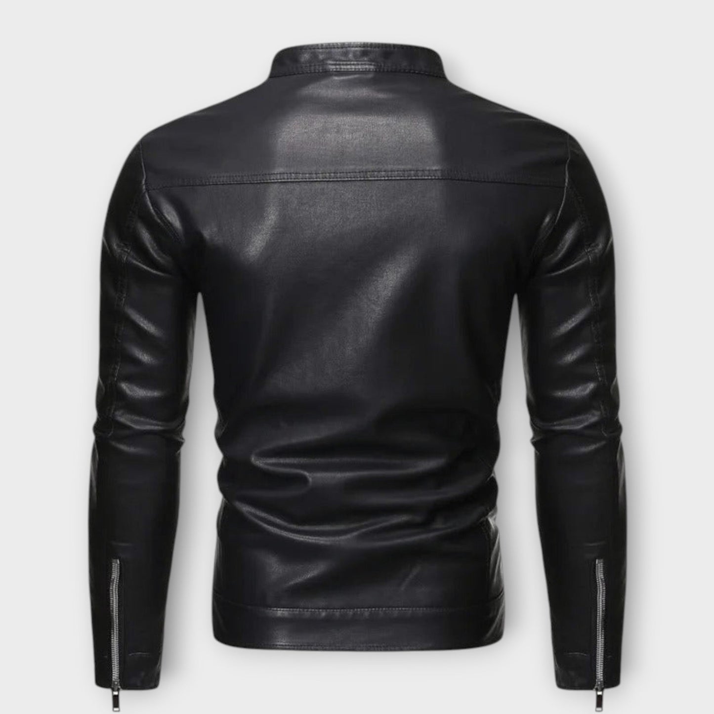 High Collar Leather Jacket