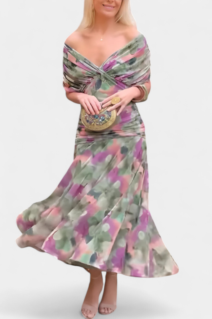 Floral V-Neck Maxi Dress