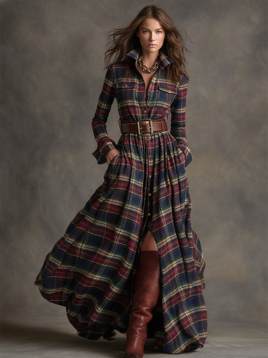 Women’s Plaid Maxi Dress