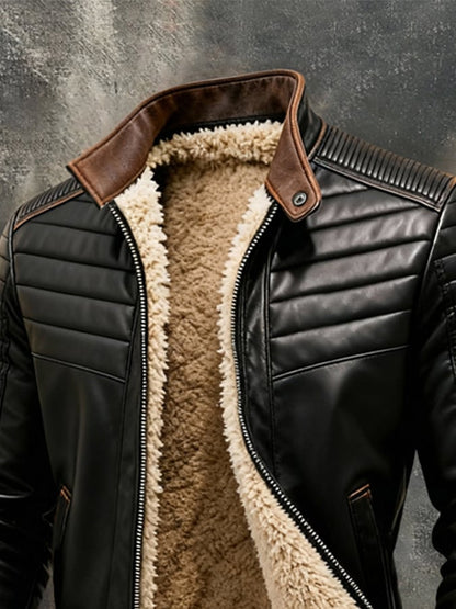 Retro Outdoor Jacket Made from Warm, Soft Leather