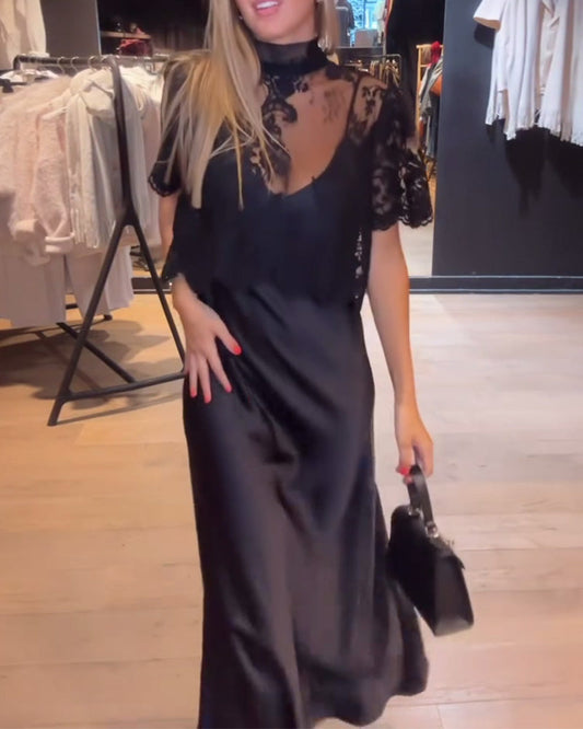 Lace Cami Maxi Dress with Blouse