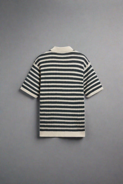 Knitted Striped Polo