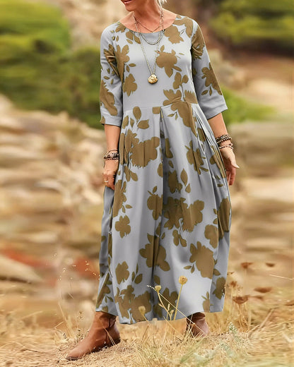 Printed A-Line Maxi Dress