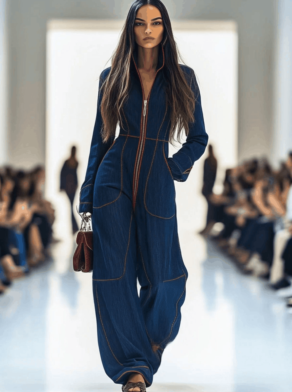 Women’s Denim Wide Leg Jumpsuit