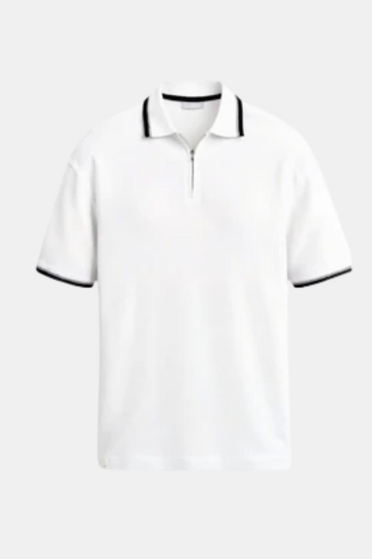 Knitted Quarter Zip Golf Polo