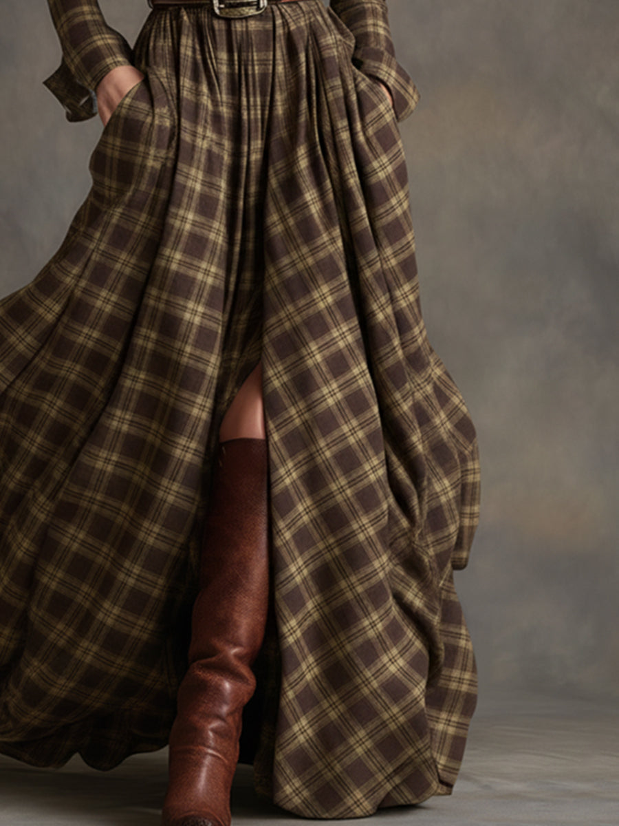 Women’s Plaid Maxi Dress