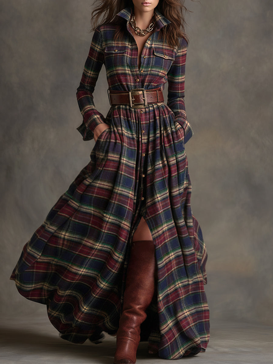 Women’s Plaid Maxi Dress