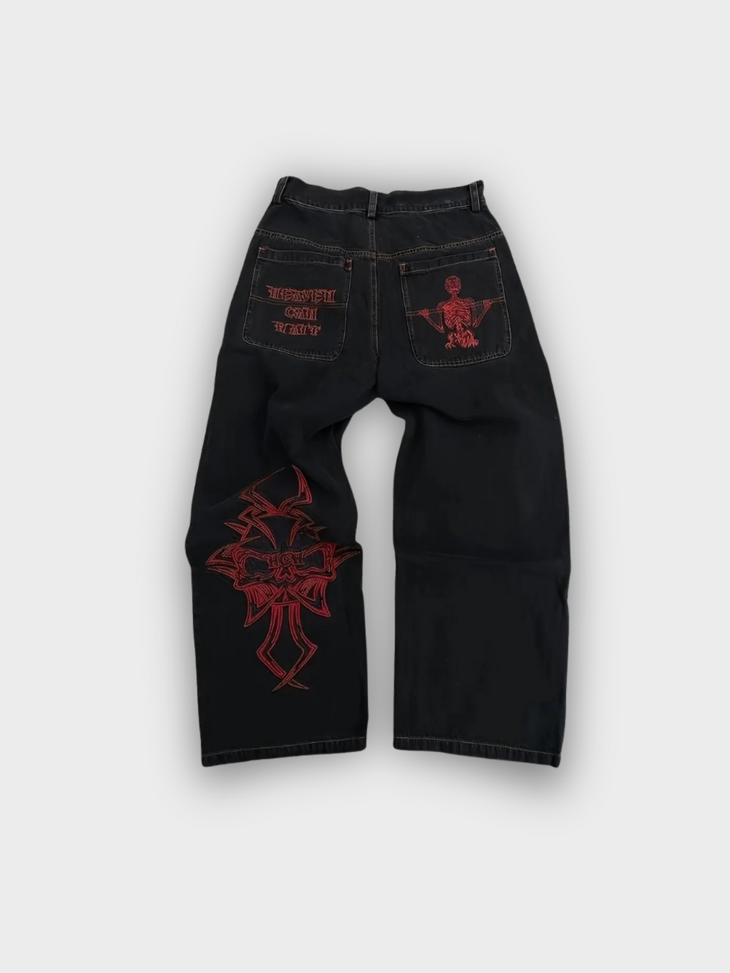 Embroidered Baggy Jeans