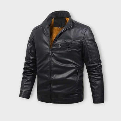 Fleece Lined Retro Leather Jacket