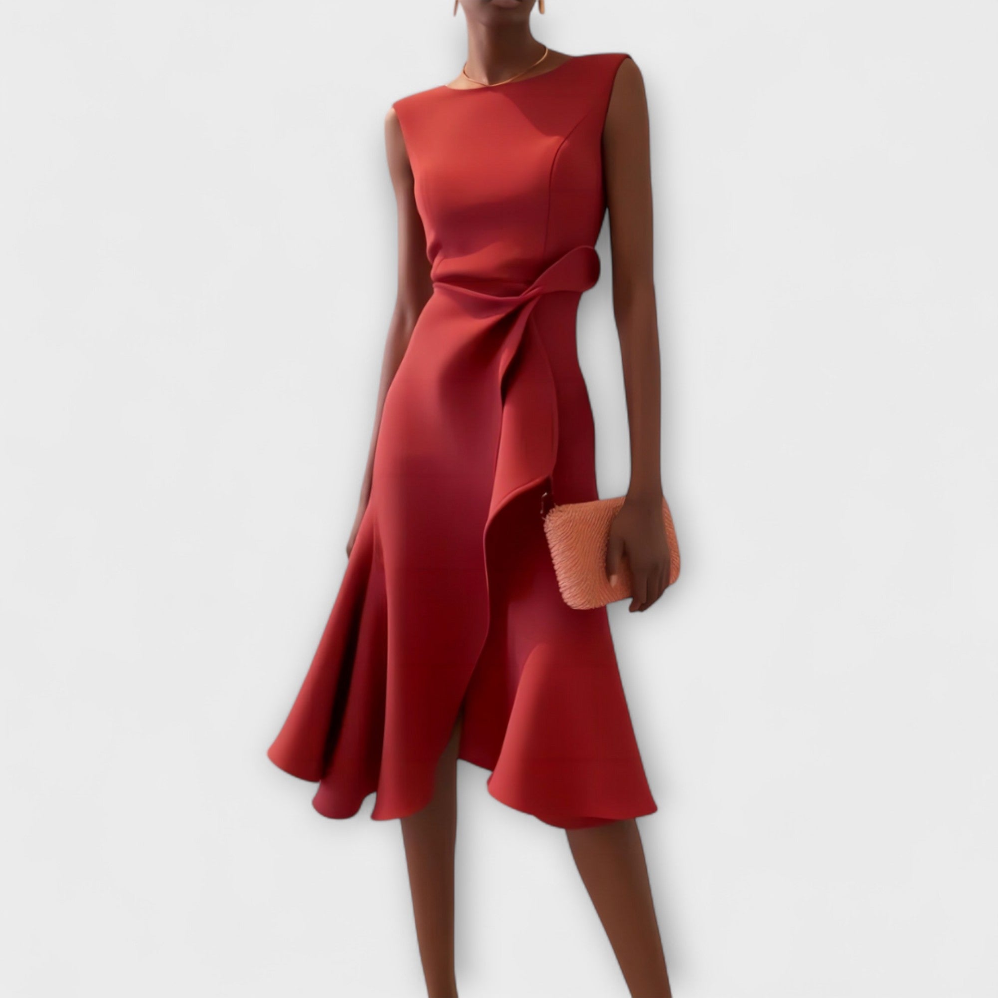 Asymmetric Sleeveless Midi Dress
