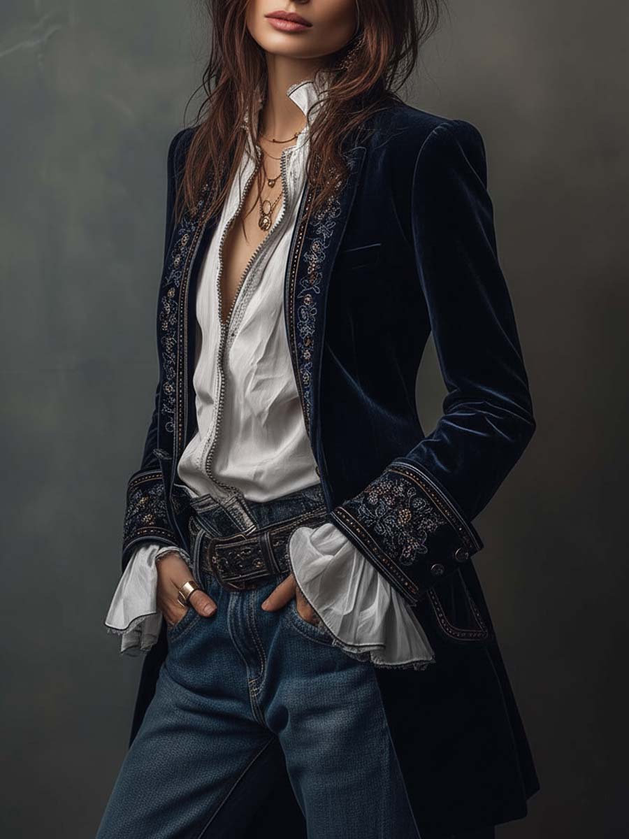 Mary | Navy Polyester  Jacket