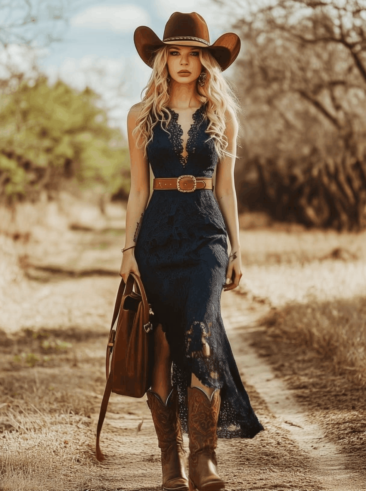 Vintage Bohemian Lace Midi Dress