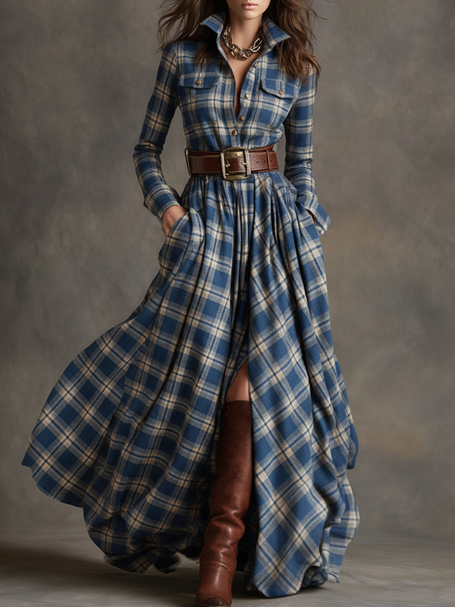 Women’s Plaid Maxi Dress