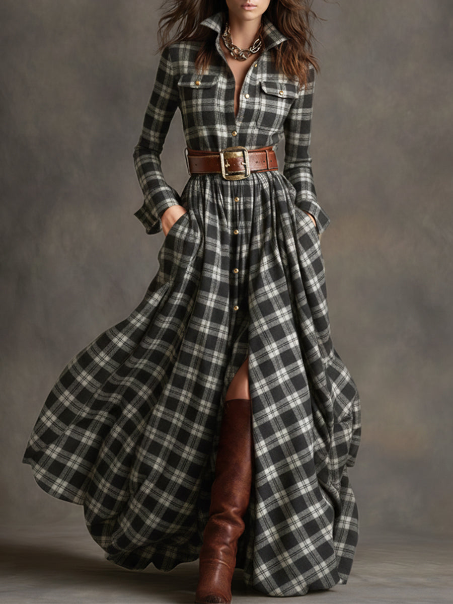 Women’s Plaid Maxi Dress