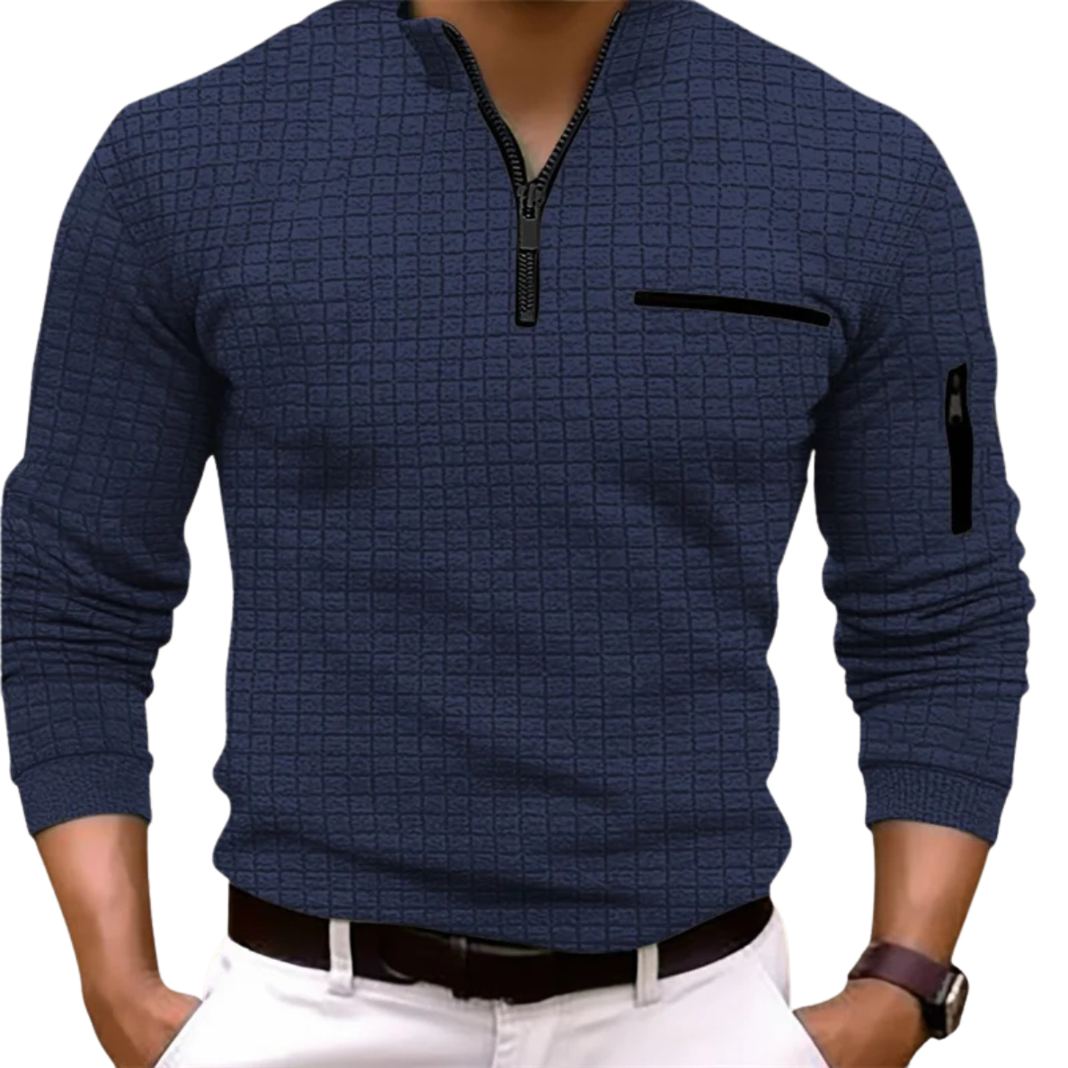 VALENTIN | LUXURY WOVEN ZIP POLO WITH STRUCTURE