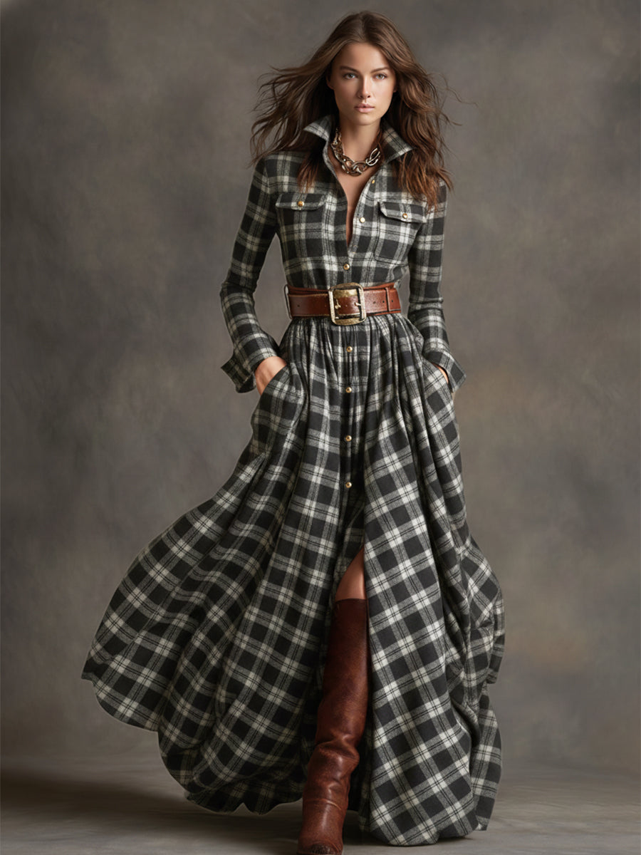Women’s Plaid Maxi Dress