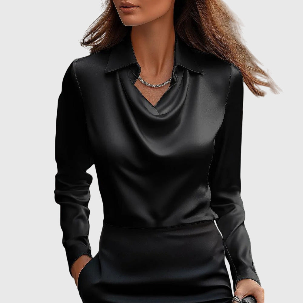 Pleated Satin Blouse
