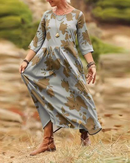 Printed A-Line Maxi Dress
