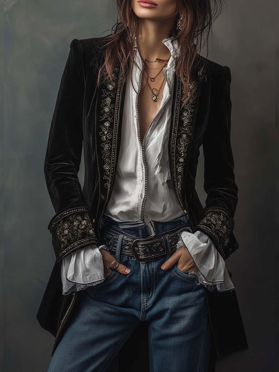 Mary | Navy Polyester  Jacket