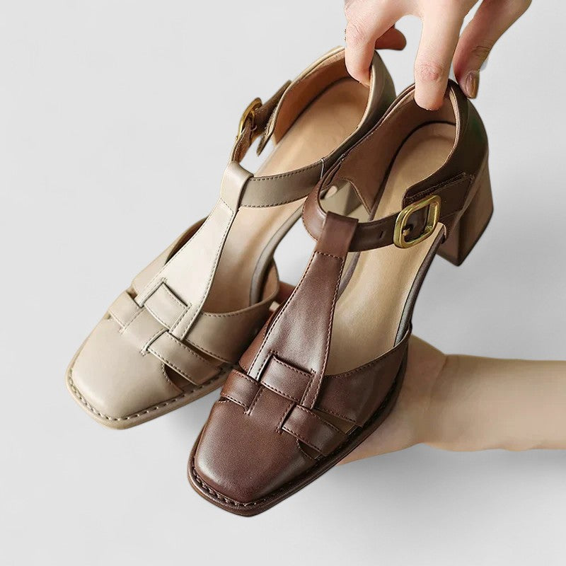 Elyxiana - Orthopedic T-Strap Block Heels