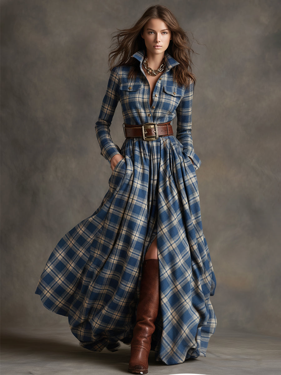 Women’s Plaid Maxi Dress