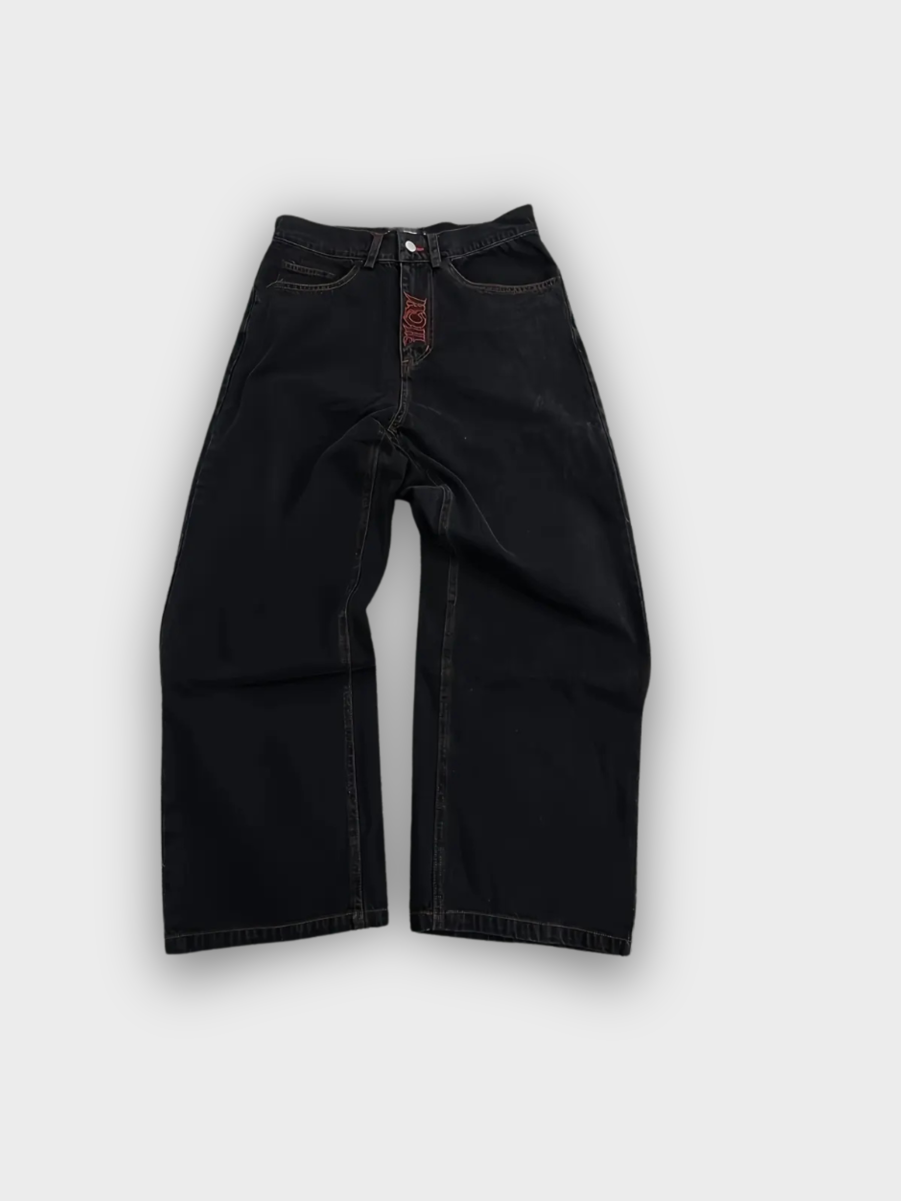 Embroidered Baggy Jeans