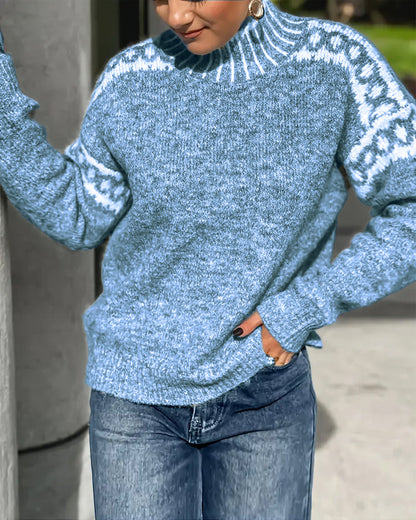 Striped High-Collar Sweater