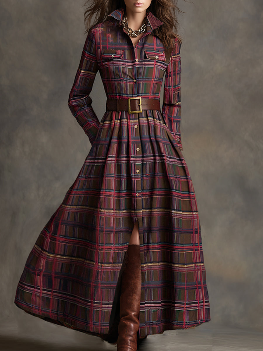 Women’s Plaid Maxi Dress