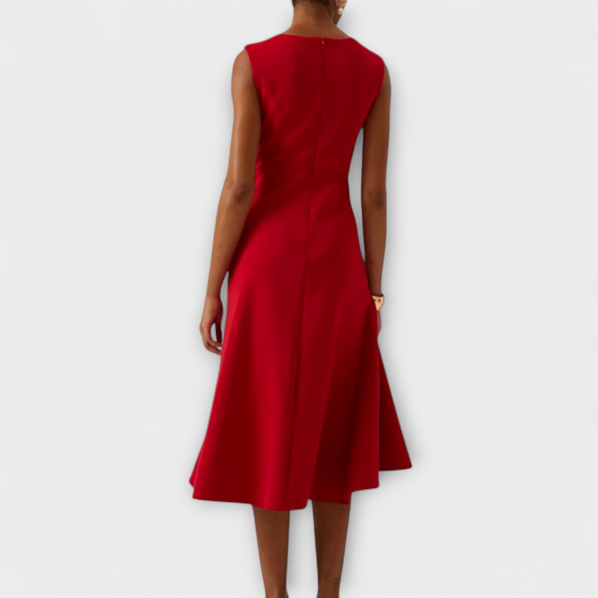 Asymmetric Sleeveless Midi Dress
