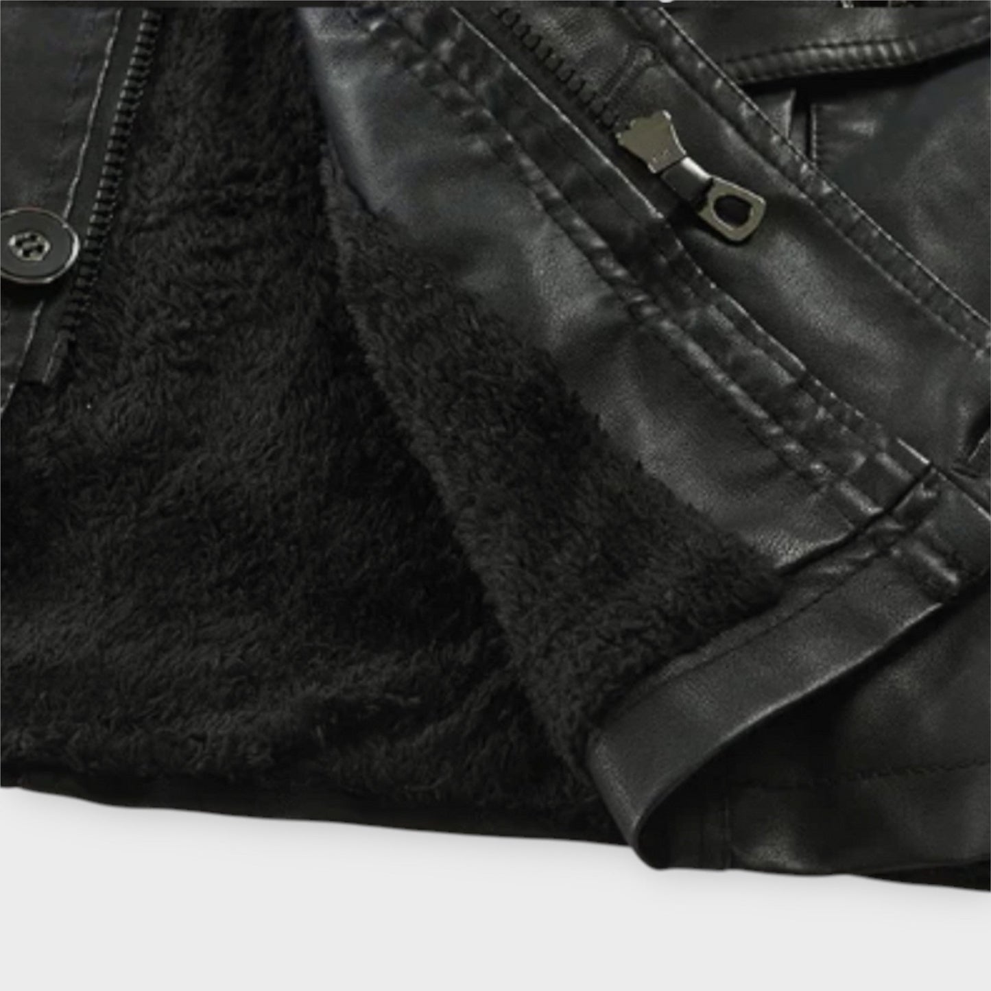 Elegant Long Leather Biker Jacket