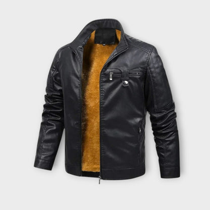 Fleece Lined Retro Leather Jacket