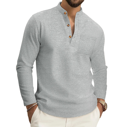 THÉO | TEXTURED HIGH COLLAR SHIRT FOR MEN