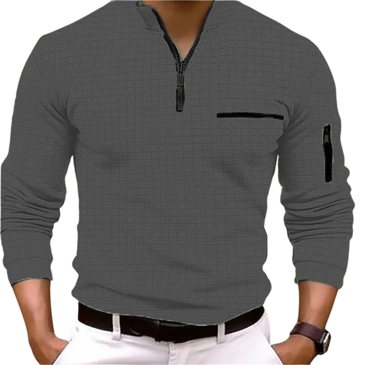 VALENTIN | LUXURY WOVEN ZIP POLO WITH STRUCTURE