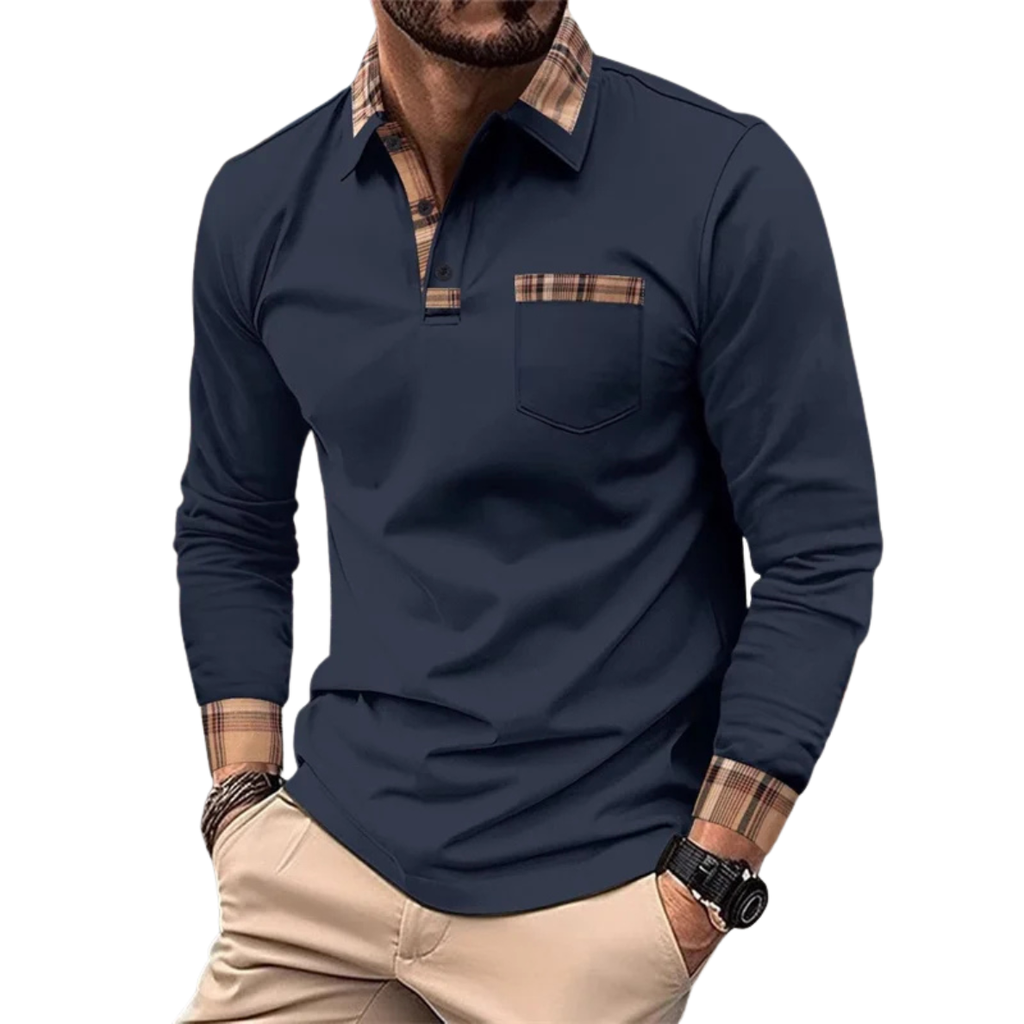 LÉONARD | LUXURY POLO WITH CHIC CHECKED DETAILS FOR MEN