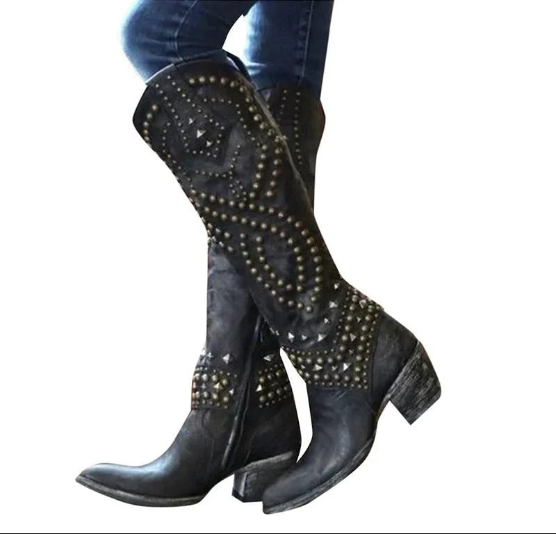 Knee High Block Heel Boots