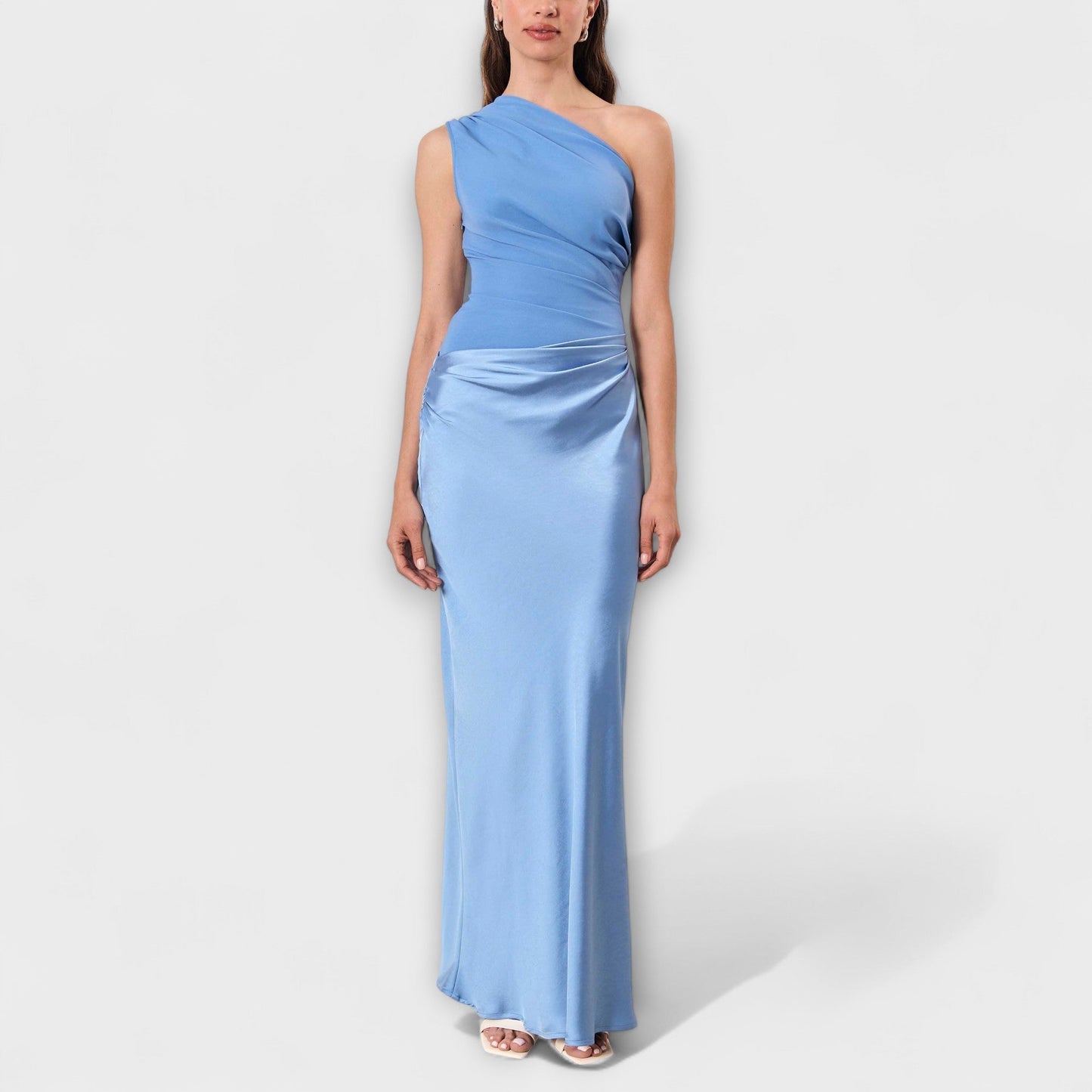 Leni - Elegant One-Shoulder Pleated Maxi Dress