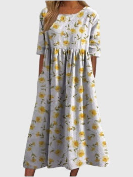 Embroidered Flowy Dress